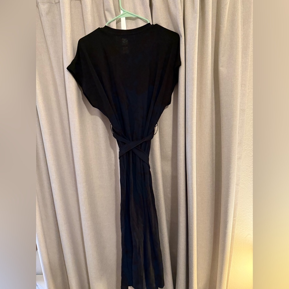 Zara Jersey Knit Black Women’s Belted Midi Dress M - Picture 4 of 4